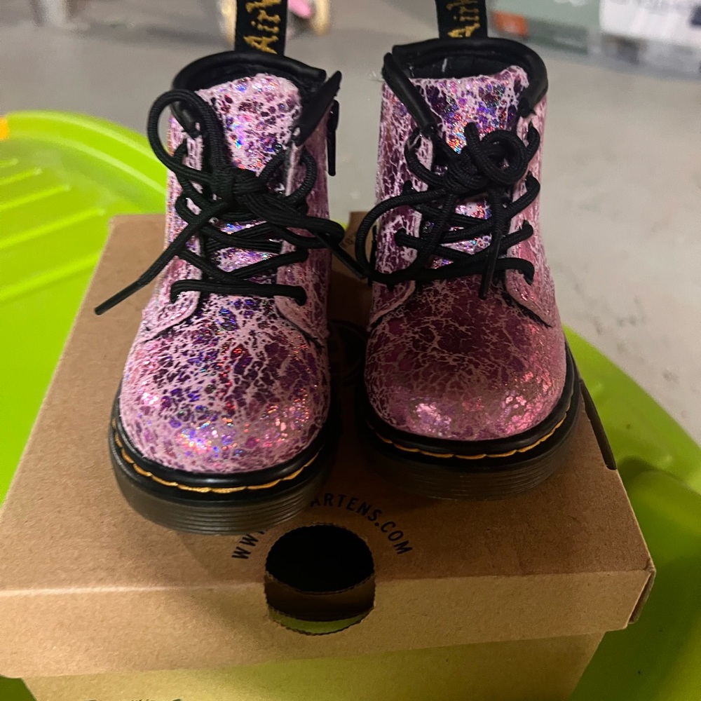 Dr. Martens Shimmering Pink Boots like New